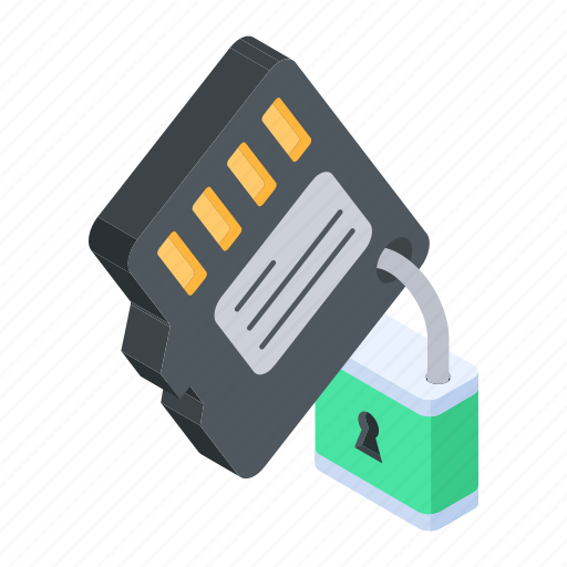 Sd security, memory protection, sd lock, memory security, sd card icon - Download on Iconfinder