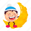moon stickers, sleeping stickers, night stickers, night emojis, moon emojis 