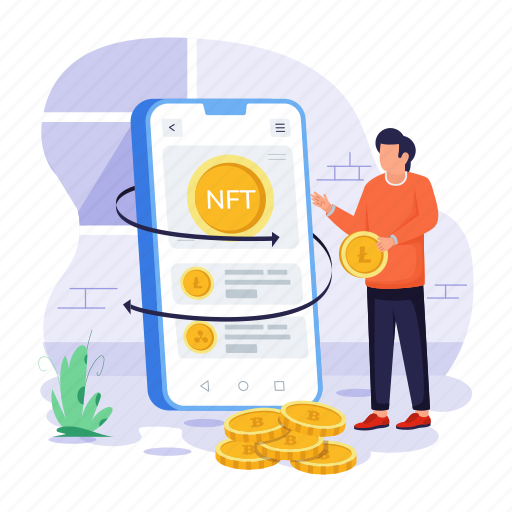 Blockchain illustrations, tokenization, nft market, blockchain technology, nft apps icon - Download on Iconfinder