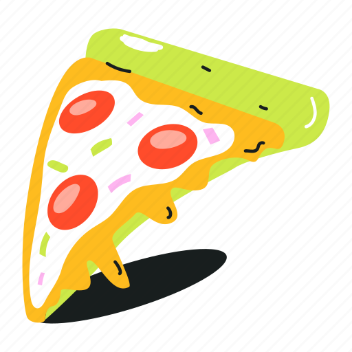Cheesy pizza, pizza slice, fast food, junk food, italian pizza icon - Download on Iconfinder