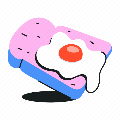 Egg toast, egg slice, egg bread, breakfast food, meal icon - Download on Iconfinder
