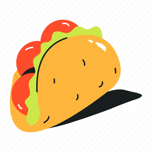 Tortilla wrap, taco, fast food, junk food, chicken taco icon - Download on Iconfinder