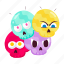 cartoon faces, cute smileys, emoticons, emotions, street art 