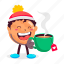 winter stickers, winter sports, winter fun, winter activities, cute mascots 