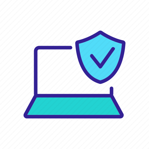 Antivirus, code, laptop, padlock, program, protection, verified icon - Download on Iconfinder
