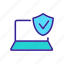 antivirus, code, laptop, padlock, program, protection, verified 