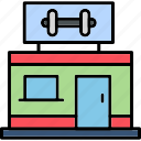 gym, center, club, fitness, icon