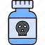 poison, bottle, chemical, flask, liquid, potion, toxic, icon 