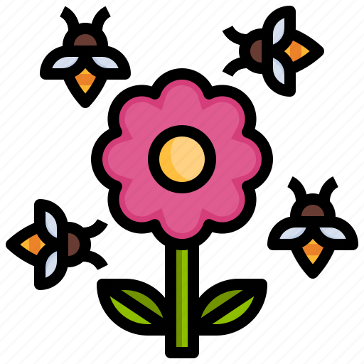 Flower, bee, farming, and, gardening, botanic, apiary icon - Download on Iconfinder