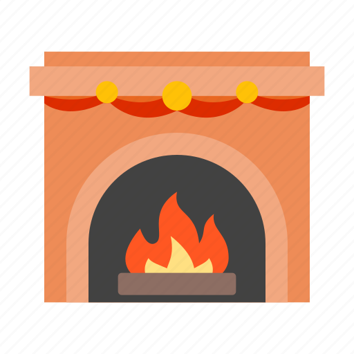 Fireplace, burning, fire, flame, warm icon - Download on Iconfinder