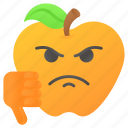 disgusted, unhappy, dislike, apple, emoji, expression, feeling
