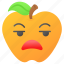 irritated, unamused, apple, emoji, expression, feeling, emotion 