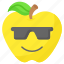 cool, proud, sunglasses, feelings, apple, emoji, face 