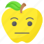 indifferent, neutral, uncaring, bored, apple, emoji, expression 