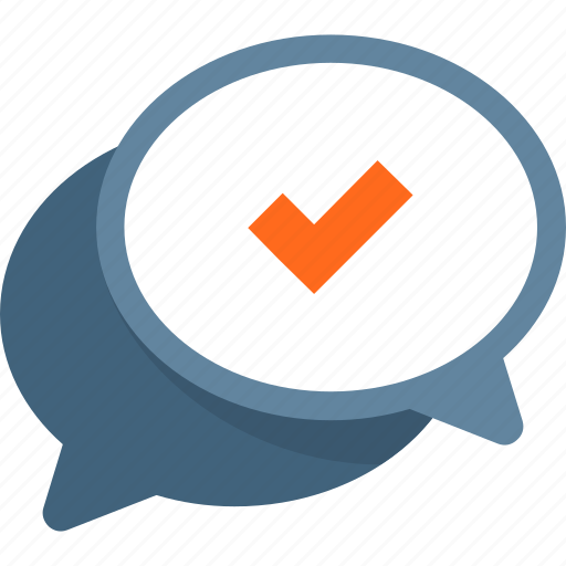 Approve, bubble, chat, check, checkmark, ok, quality icon - Download on Iconfinder