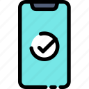 smartphone, checkmark, approved