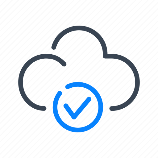 Approve, approved, tick, cloud, verified, checked, accepted icon - Download on Iconfinder