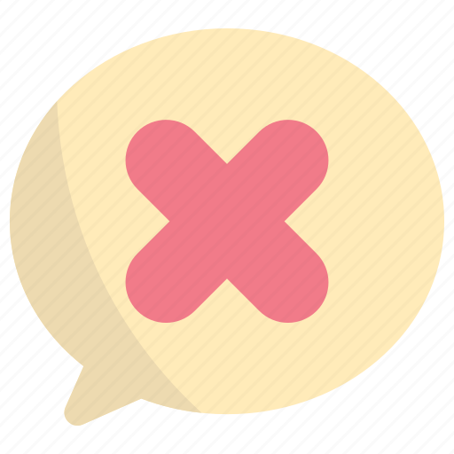 Bubble, chat, message, denied, cancel, block, rejected icon - Download on Iconfinder