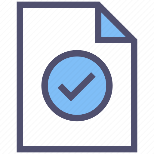 Approved, check mark, checked, document, file, page, paper icon - Download on Iconfinder