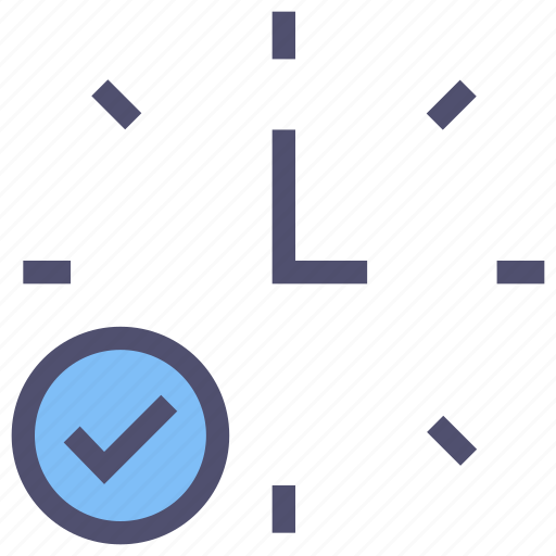 Approved, check mark, clock, complete, finished, ok, time icon - Download on Iconfinder