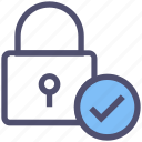 approved, check mark, finished, lock, ok, padlock, security