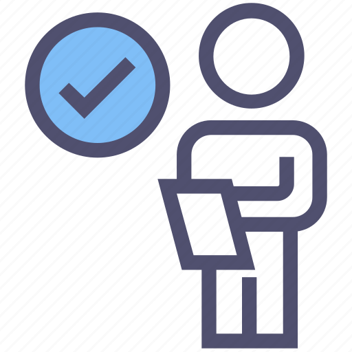 Approved, check mark, document, list, paper, person, user icon - Download on Iconfinder