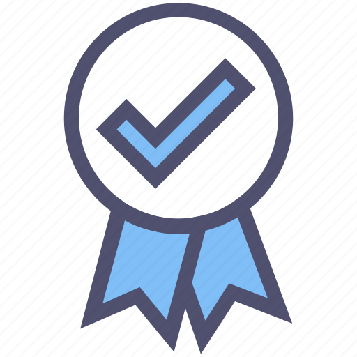 Approved, award, check mark, medal, prize, ribbon, verified icon - Download on Iconfinder