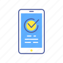 agreement, approved, checkmark, device, phone, smartphone, successful