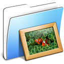 Aqua, folder, pictures, smooth icon - Free download