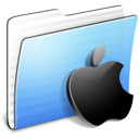 Apple, aqua, folder, stripped icon - Free download