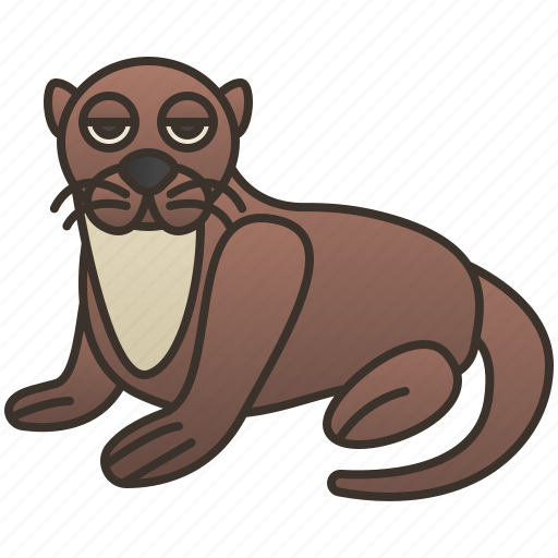 Carnivorous, mammal, otter, river, wildlife icon - Download on Iconfinder