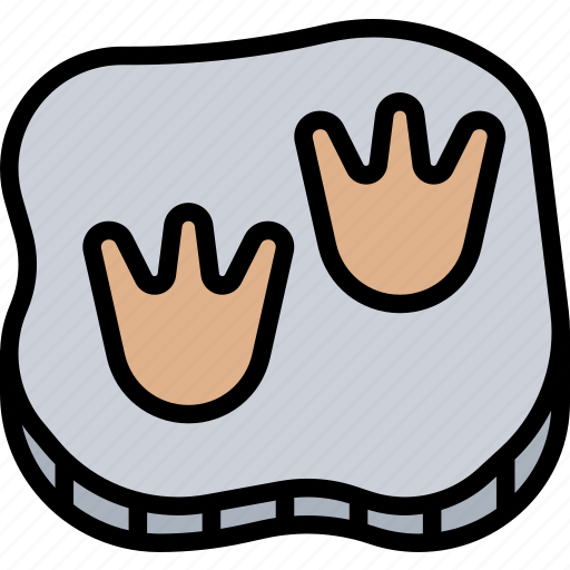 Footprint, fossils, animal, ancient, geology icon - Download on Iconfinder