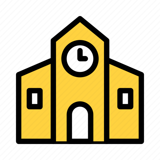 School, college, clock, building, architect icon - Download on Iconfinder