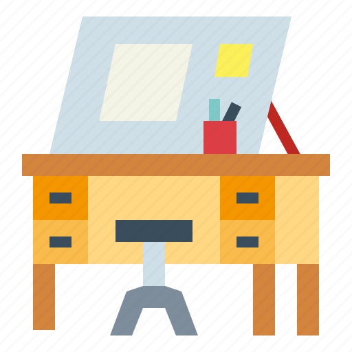 Desk, drawing, education, engineer, student icon - Download on Iconfinder