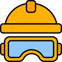 helmet, safety, glasses, construction, protection, equipment, security, safe