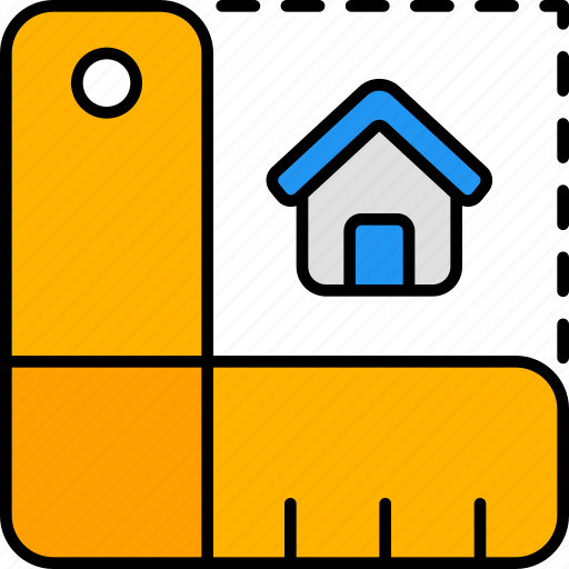 Measure, ruler, measuring, square, architect, house, home icon - Download on Iconfinder