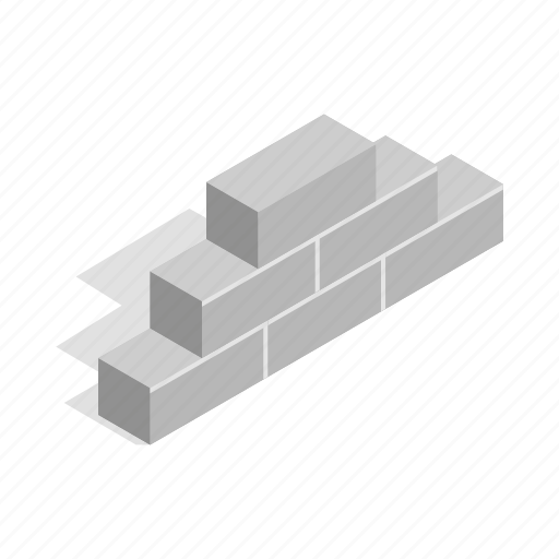 Brick, bricklayer, brickwork, cement, isometric, tool, wall icon - Download on Iconfinder