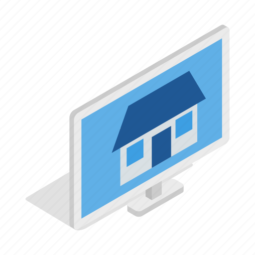 Computer, control, house, isometric, laptop, screen, website icon - Download on Iconfinder