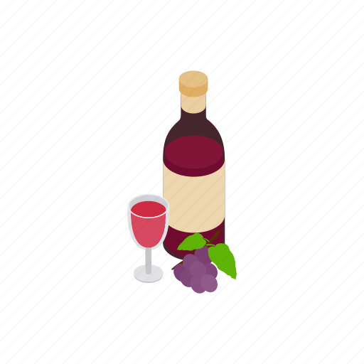 Alcohol, argentina, bottle, grape, isometric, red, wine icon - Download on Iconfinder