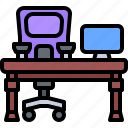 armchair, chair, computer, monitor, table, shop, furniture