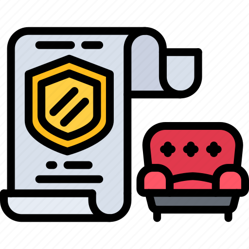 Guarantee, armchair, chair, shield, protection, shop, furniture icon - Download on Iconfinder