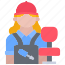 worker, woman, screwdriver, chair, armchair, shop, furniture