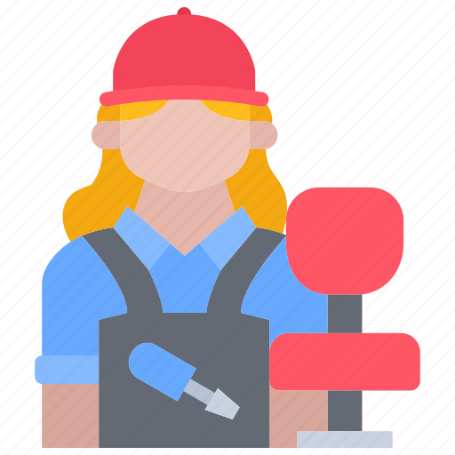 Worker, woman, screwdriver, chair, armchair, shop, furniture icon - Download on Iconfinder
