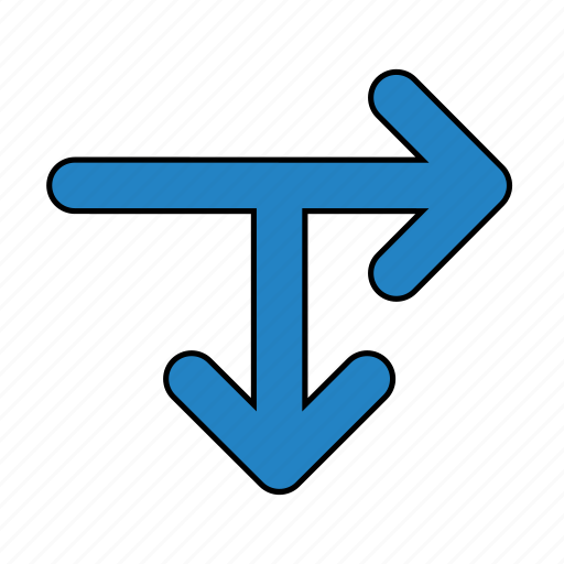 Arrow, arrows, direction, down, navigation, right, way icon - Download on Iconfinder