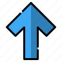 arrow, ascend, control, direction, multimedia option, orientation, up arrow