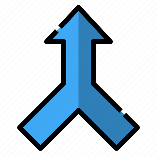 Arrow, combine, direction, join, merge, navigation, traffic sign icon - Download on Iconfinder