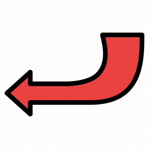 Curved, turn, left, arrow, point, direction icon - Download on Iconfinder