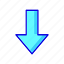 arrow, arrows, direction, down, download, move, navigation