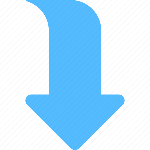 Arrow, curved down arrow, directional arrow, indicator, navigational icon - Download on Iconfinder