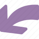 arrow, directional arrow, down left arrow, indicator, navigational 